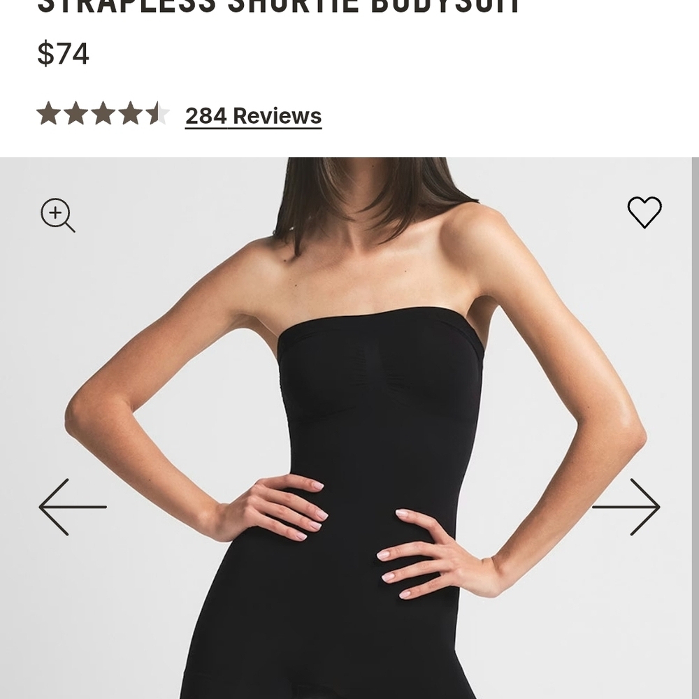 Skims Sheer Seamless Strapless Shortie Bodysuit